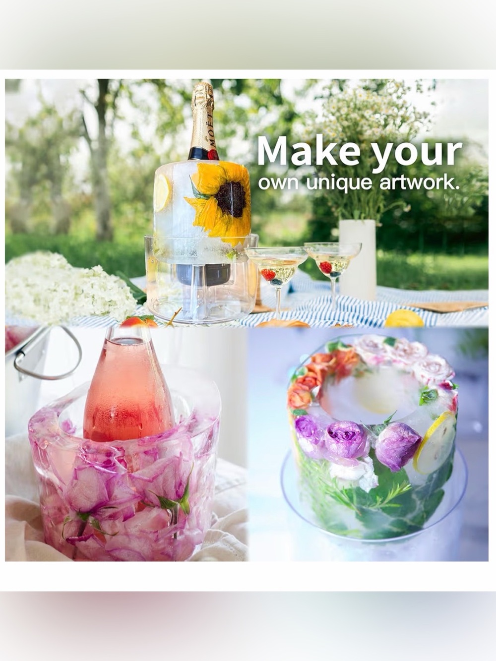 DAMON LIGHT Ice Mold, DIY Add Floral or Fruits Decor for Party Special Event - Picture 8 of 14